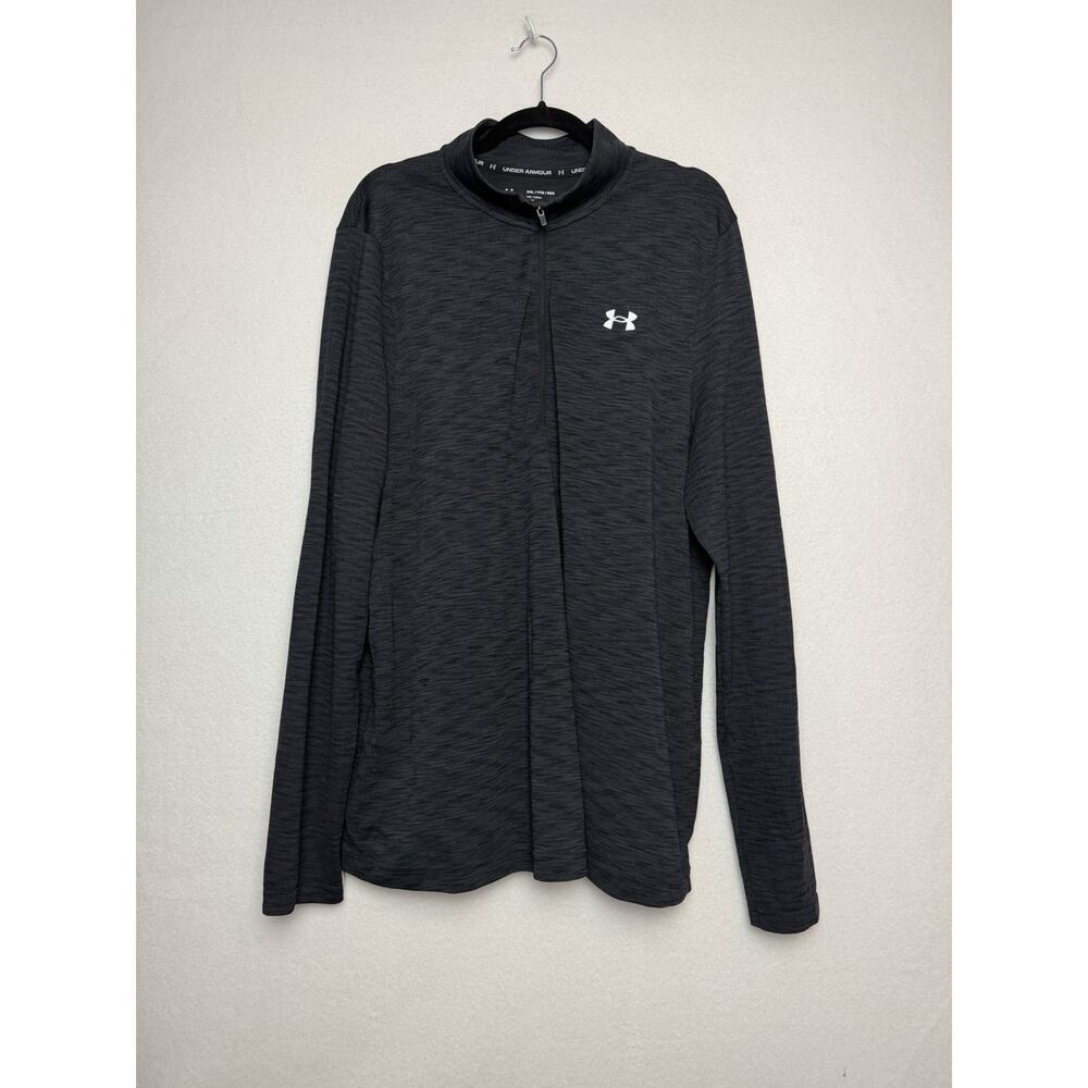 Under Armour Men's 1/4 Zip Long Sleeve Shirt Athletic Top Fitted Black XXL